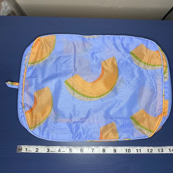 BAGGU Packing Cube Japanese Produce Cantaloupe Blue Print NWOT - Picture 4 of 6